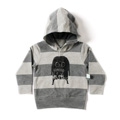 Minti Baby Mitten Hood Young & Restless Charcoal/Grey Stripe x